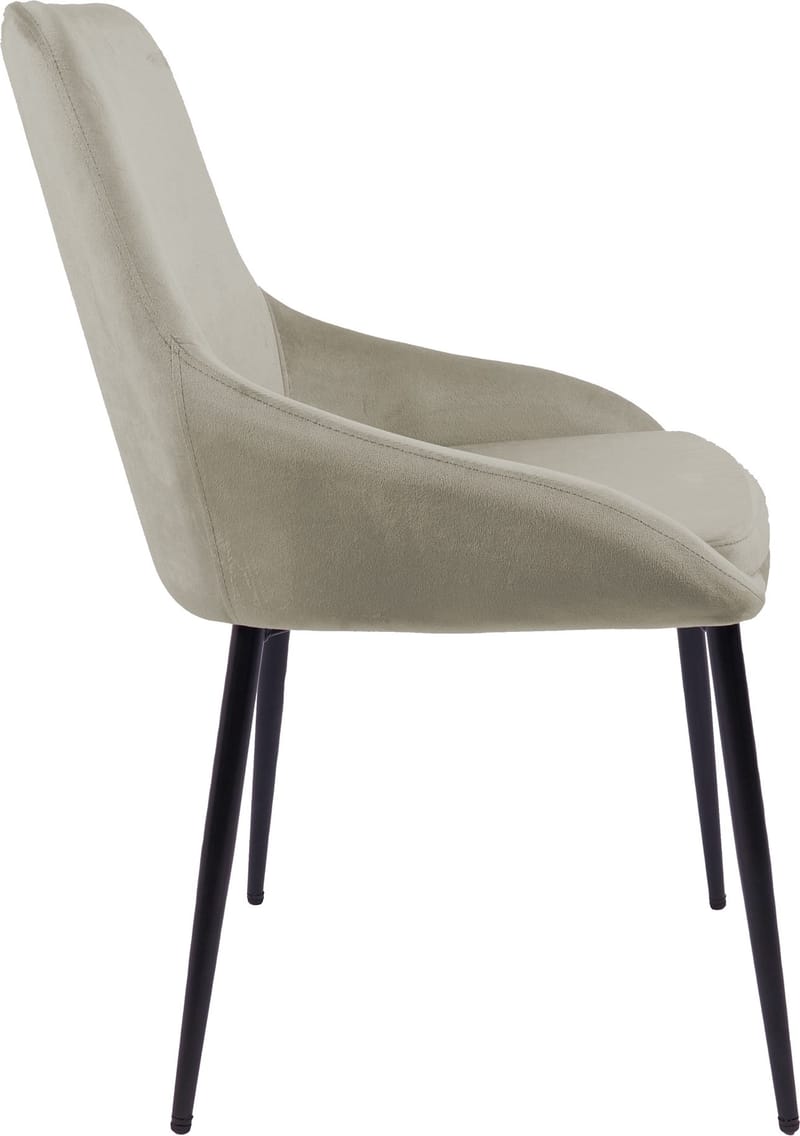 Stol i beige sammet - Theo - Beige, svart - Products - Möbler - Fåtölj & stolar - Matstol & köksstol