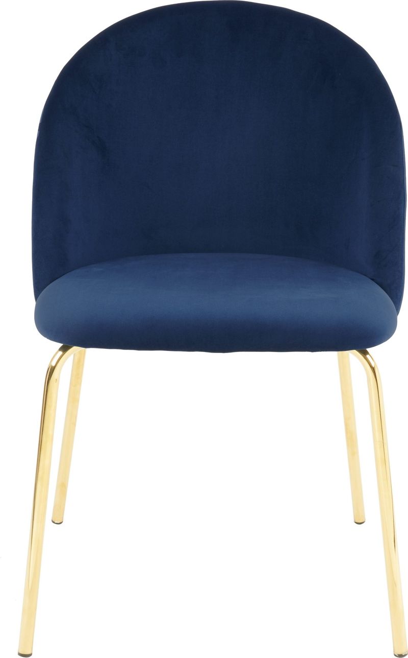 Stol i blå velvet med guldiga ben, Blå