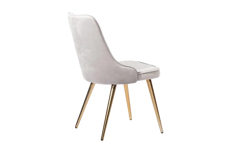 Velvet Deluxe Sammetstol - Mässing/Grå - Products - Möbler - Fåtölj & stolar - Matstol & köksstol