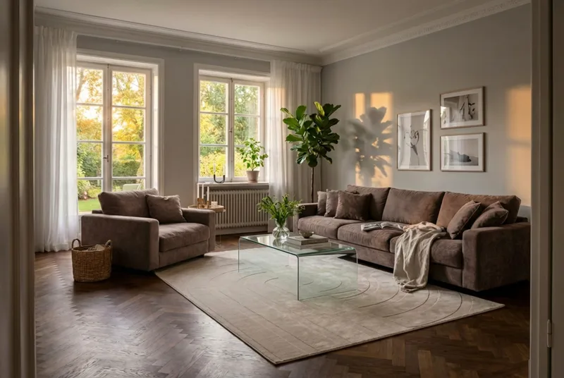 Valencia Extra Djup 5-sits Soffa i Chenille - Mörkbrun - Products - Möbler - Soffa