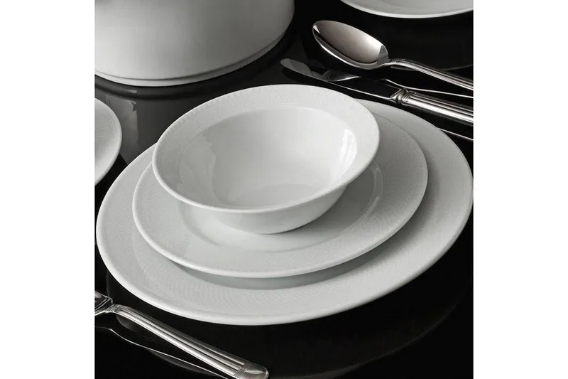 Adine Middagsservis 24 Delar Porslin - Vit - Products - Servering & matlagning - Porslin