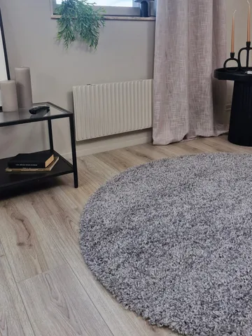 Lounge Ryamatta 240 cm Rund - Silver - Products - Textil & mattor - Matta - Modern matta - Ryamatta