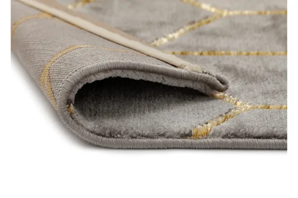 Skravelsbo Cube Matta 133x190 cm - Antracit/Guld - Products - Textil & mattor - Matta - Modern matta - Wiltonmatta