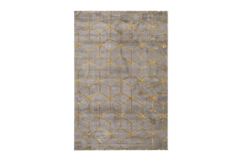 Skravelsbo Cube Matta 200x290 cm - Antracit/Guld - Products - Textil & mattor - Matta - Modern matta - Wiltonmatta