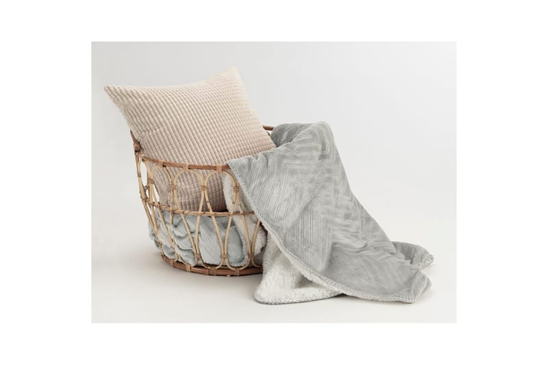 Pläd Sherpa 130 x 170 cm - Grå - Products - Textil & mattor - Filt & pläd