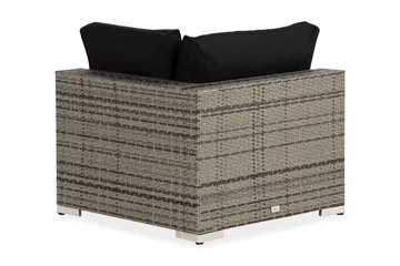 Bahamas Hörnmodul utomhus i konstrotting - Grå / Svarta dynor - Products - Utemöbler & utemiljö - Övrigt utemöbler - Moduler utesoffa