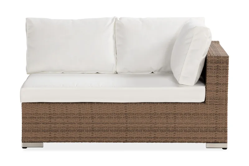 Bahamas Vänstermodul 140 cm, Sand Beige / Vita dynor