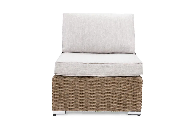 Marcus Mittmodul utomhus med Dyna i Konstrotting - Natur Beige / Vita dynor - Products - Utemöbler & utemiljö - Övrigt utemöbler - Moduler utesoffa