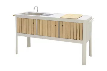 Portals Utekök 174 cm - Vit/trä - Products - Utemöbler & utemiljö - Grill & utekök - Utekök - Kompletta utekök