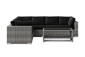 Bahamas L-formad utesoffa höger, 6-sits med bord och hylla - Grå - Products - Utemöbler & utemiljö - Loungemöbler - Loungeset & loungegrupp