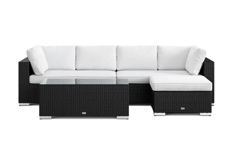 Bahamas utomhus divansoffa 5-sits med vändbar divan och bord - Svart - Products - Utemöbler & utemiljö - Loungemöbler - Loungeset & loungegrupp