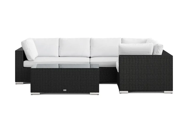Bahamas utomhus hörnsoffa 5-sits vändbar med bord - Svart - Products - Utemöbler & utemiljö - Loungemöbler - Loungeset & loungegrupp