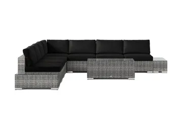 Bahamas utomhus hörnsoffa 7-sits vändbar med öppet avslut och bord - Grå - Products - Utemöbler & utemiljö - Loungemöbler - Loungeset & loungegrupp