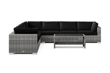 Bahamas utomhus hörnsoffa 7-sits vändbar och bord med hylla - Grå - Products - Utemöbler & utemiljö - Loungemöbler - Loungeset & loungegrupp