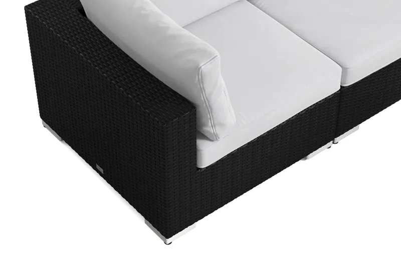 Bahamas utomhus hörnsoffa 8-sits vändbar med fåtölj och bord med hylla - Svart - Products - Utemöbler & utemiljö - Loungemöbler - Loungeset & loungegrupp