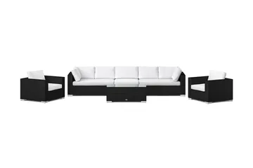 Bahamas utomhus soffgrupp 7-sits med två fåtöljer och bord - Svart - Products - Utemöbler & utemiljö - Loungemöbler - Loungeset & loungegrupp