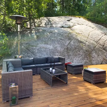 Exklusiv loungegrupp | Inbyggd förvaring | Grå konstrotting | Djursvik - Products - Utemöbler & utemiljö - Loungemöbler - Loungeset & loungegrupp
