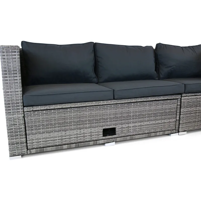 Exklusiv loungegrupp | Inbyggd förvaring | Grå konstrotting | Djursvik - Products - Utemöbler & utemiljö - Loungemöbler - Loungeset & loungegrupp