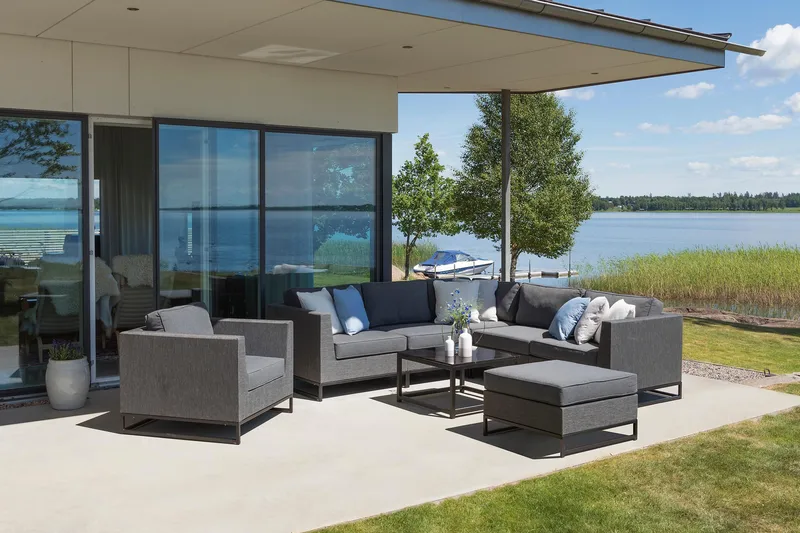 Hillerstorp Adelshamn Hörnsoffa Utomhus - Grå - Products - Utemöbler & utemiljö - Loungemöbler - Loungeset & loungegrupp