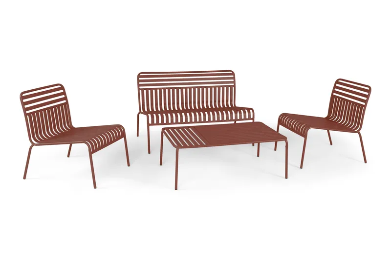 Jarva Liten 4-sits Soffgrupp Utomhus i metall, Röd