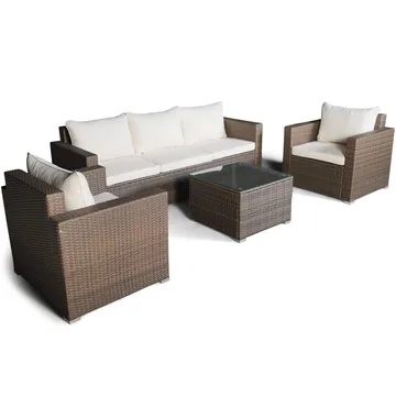 Loungegrupp utemöbler | Brun konstrotting | Huvudskär - Products - Utemöbler & utemiljö - Loungemöbler - Loungeset & loungegrupp