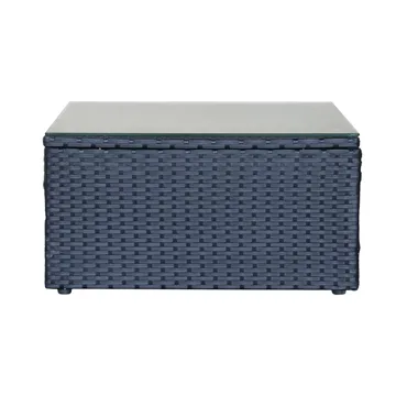 Mendoza l-formad 4-sits soffgrupp i konstrotting för altan och terrass - Svart / Vita dynor - Products - Utemöbler & utemiljö - Loungemöbler - Loungeset & loungegrupp