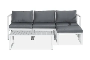 Tunis Loungegrupp Utomhus - 4-sits Loungeset Utemöbler för Uteplats - Vit / Gråa dynor - Products - Utemöbler & utemiljö - Loungemöbler - Loungeset & loungegrupp