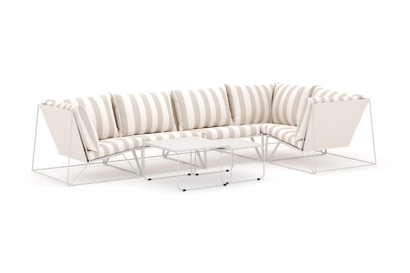 Usteryd utomhus hörnsoffa 5-sits vändbar - Beige/Striped - Products - Utemöbler & utemiljö - Loungemöbler - Loungeset & loungegrupp