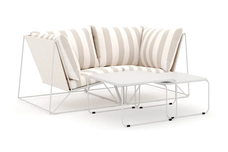 Usteryd utomhus rak 2-sits soffa, Beige/Striped