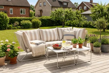 Usteryd utomhus rak 3-sits soffa - Beige/Striped - Products - Utemöbler & utemiljö - Loungemöbler - Loungeset & loungegrupp