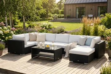 Bahamas Divanmodul - Loungebord utomhus 75x75 cm till soffor - Svart - Products - Utemöbler & utemiljö - Utebord & trädgårdsbord - Loungebord & soffbord utomhus