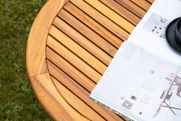 Lumpur Runt Soffbord och Sidobord Ribbor Utomhus 70 cm - Brun - Products - Utemöbler & utemiljö - Utebord & trädgårdsbord - Loungebord & soffbord utomhus