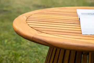 Lumpur Runt Soffbord och Sidobord Ribbor Utomhus 70 cm - Brun - Products - Utemöbler & utemiljö - Utebord & trädgårdsbord - Loungebord & soffbord utomhus