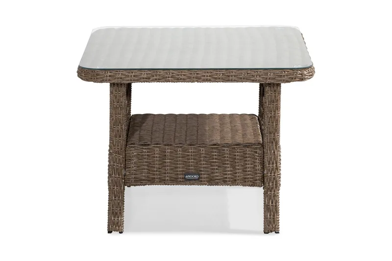 Marcus Loungebord och Soffbord Utomhus 80 cm Konstrotting Glas - Natur - Products - Utemöbler & utemiljö - Utebord & trädgårdsbord - Loungebord & soffbord utomhus