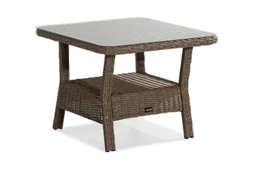 Marcus Loungebord och Soffbord Utomhus 80 cm Konstrotting Glas - Natur - Products - Utemöbler & utemiljö - Utebord & trädgårdsbord - Loungebord & soffbord utomhus
