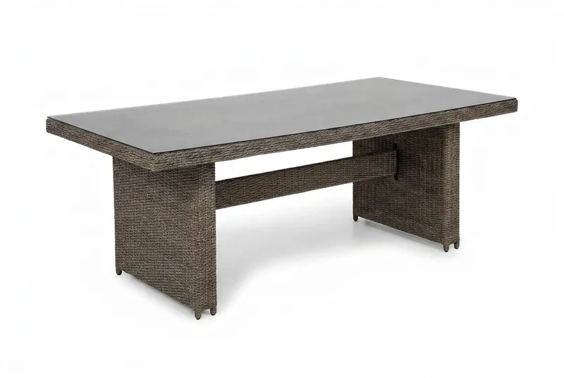 Marcus Rektangulärt Matbord utomhus 160x90 cm i konstrotting med glasskiva - Grå - Products - Utemöbler & utemiljö - Utebord & trädgårdsbord - Matbord utomhus