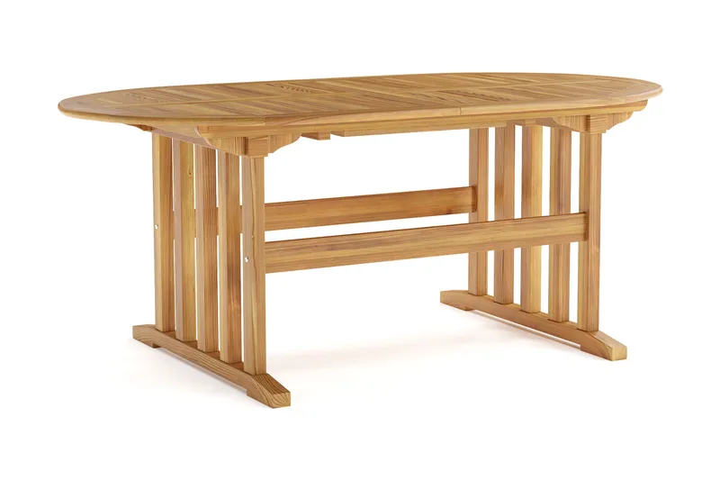 Menorca Stort Ovalt Förlängningbart Matbord i trä Utomhus 100x180 cm, Teak / Natur