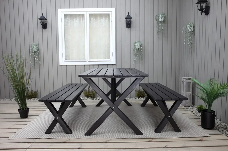 Scottsdale Matbord Utomhus 190 cm Svart - KWA - Products - Utemöbler & utemiljö - Utebord & trädgårdsbord - Matbord utomhus