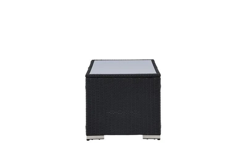 London Soffbord och Loungebord Utomhus 120 cm Konstrotting Glas - Svart - Products - Utemöbler & utemiljö - Utebord & trädgårdsbord - Loungebord & soffbord utomhus