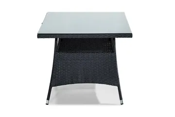 Thor Utebord – Matbord Utomhus 140x90 cm i konstrotting med glasskiva - Svart - Products - Utemöbler & utemiljö - Utebord & trädgårdsbord - Matbord utomhus