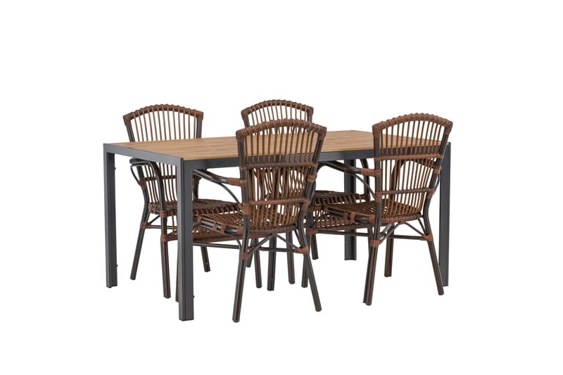 Break Matgrupp 150 cm + 4 st Galera Karmstolar Brun - Brun - Products - Utemöbler & utemiljö - Utegrupp - Matgrupp utomhus