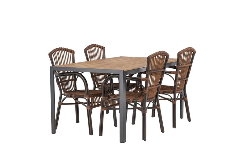 Break Matgrupp 150 cm + 4 st Galera Karmstolar Brun - Brun - Products - Utemöbler & utemiljö - Utegrupp - Matgrupp utomhus