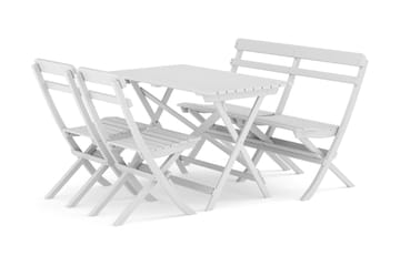 Landet Utomhus matgrupp 118x70x74 cm med soffa och 2 klappstolar - Vit - Products - Utemöbler & utemiljö - Utegrupp - Matgrupp utomhus