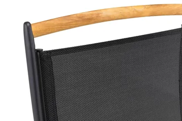 Las Vegas Matgrupp Utomhus 152-210 + 4 Positionsstol Lyx - Svart/Teak - Products - Utemöbler & utemiljö - Utegrupp - Matgrupp utomhus