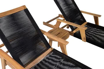 Little John Solsäng med Chania Bord Brun/Svart - Brun/Svart - Products - Utemöbler & utemiljö - Utegrupp - Cafegrupp & cafeset