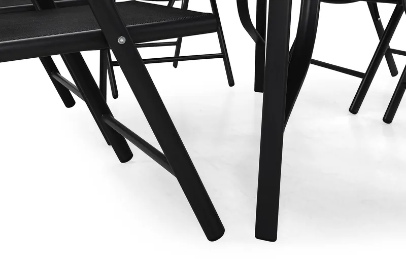Primavera Matgrupp 150x90 + 6 Stolar - Svart - Products - Utemöbler & utemiljö - Utegrupp - Matgrupp utomhus