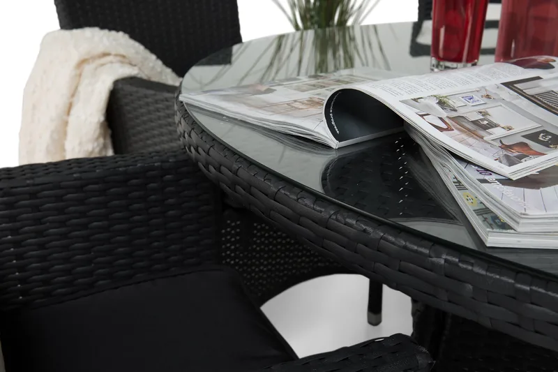 Thor Matgrupp Ø140 + 6 Thor Fåtölj - Svart - Products - Utemöbler & utemiljö - Utegrupp - Matgrupp utomhus