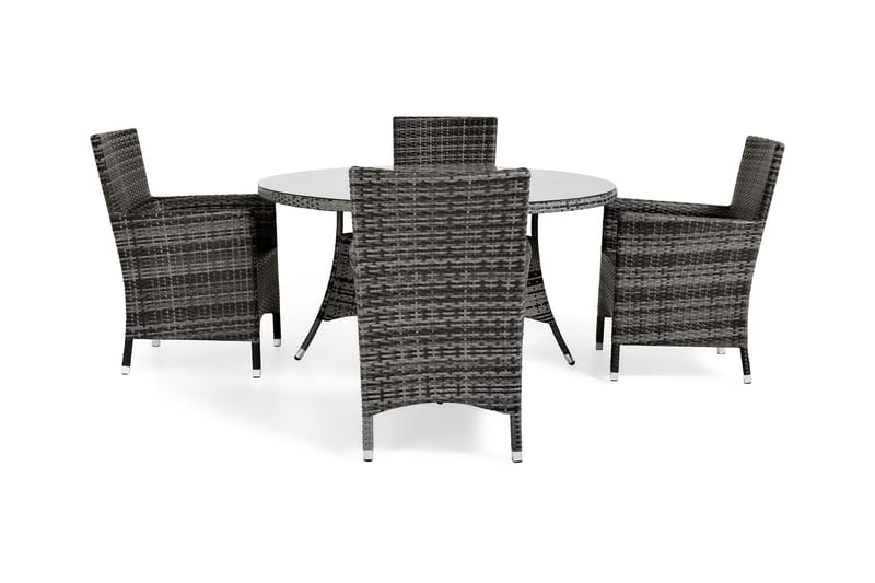 Thor Matgrupp Utomhus Ø140+4 Thor Stolar - Grå/Grå - Products - Utemöbler & utemiljö - Utegrupp - Matgrupp utomhus