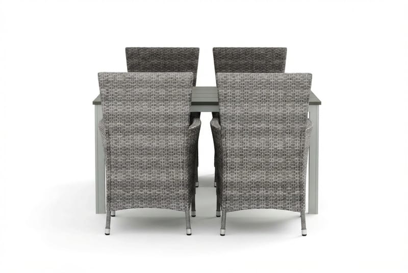 Tunis utomhus matgrupp 140x90 cm med 4 Thor utefåtöljer - Vit/Grå - Products - Utemöbler & utemiljö - Utegrupp - Matgrupp utomhus