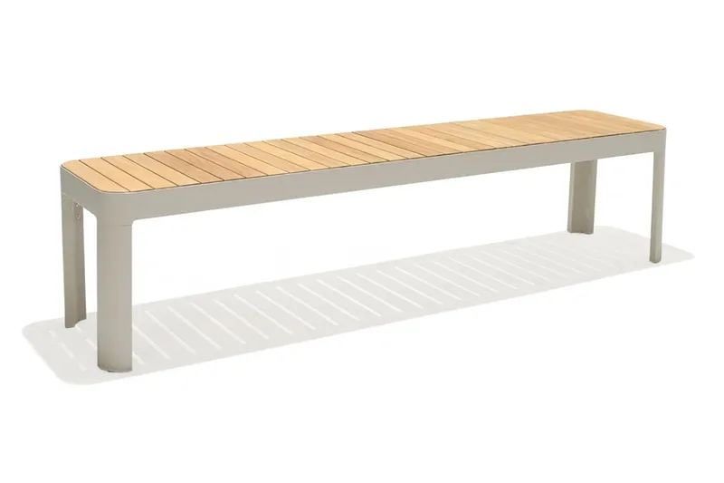 Portals Utebänk 182 cm - Vit/trä - Products - Utemöbler & utemiljö - Utesoffa - Trädgårdsbänk & utebänk